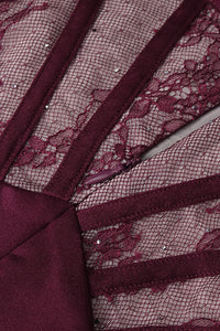 Lace-panel Gathered Mini Dress