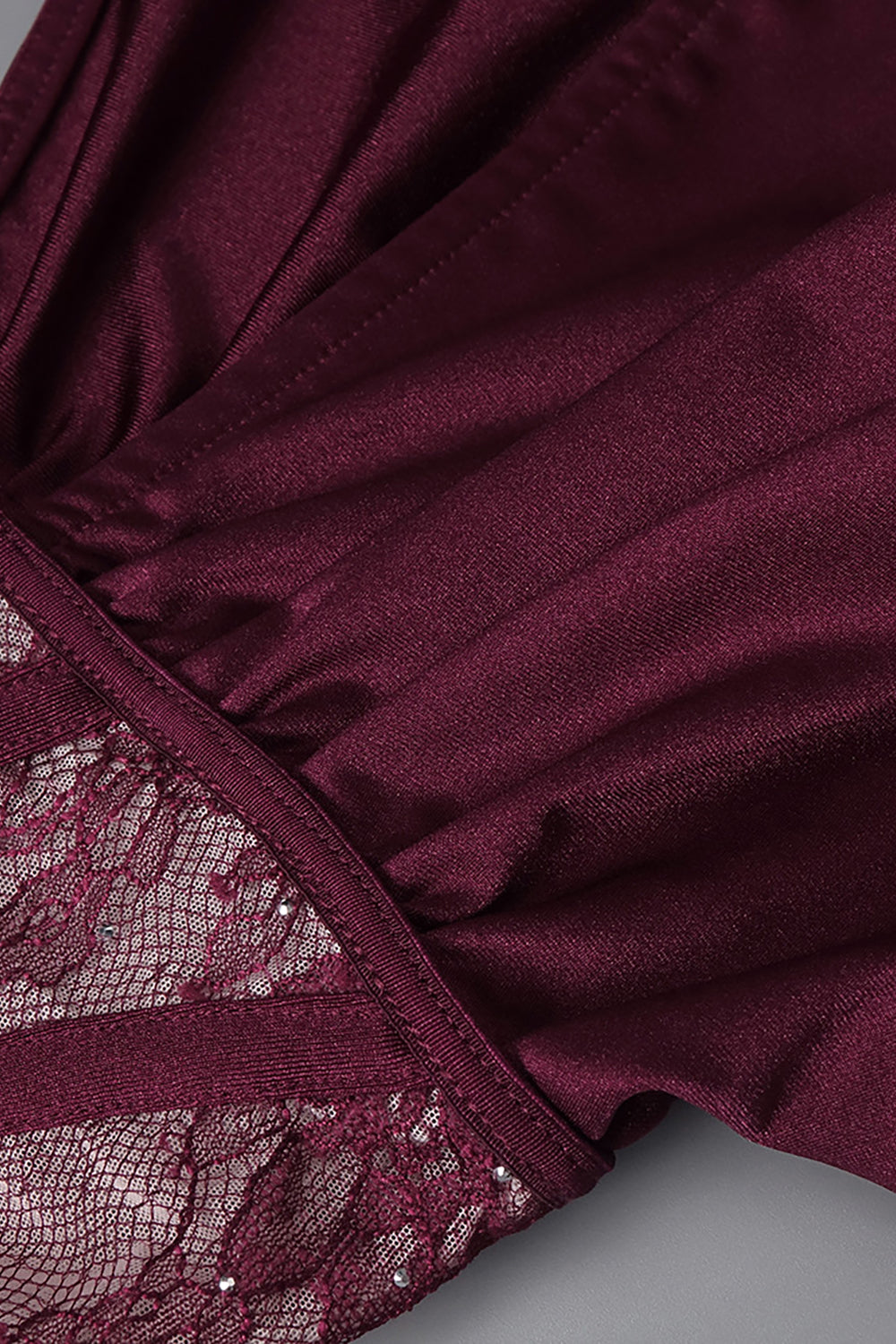 Lace-panel Gathered Mini Dress