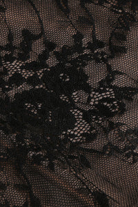 Lace Crystal Embellished Draped Dress In Black