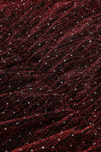 Lace Crystal Embellished Draped Dress In Red