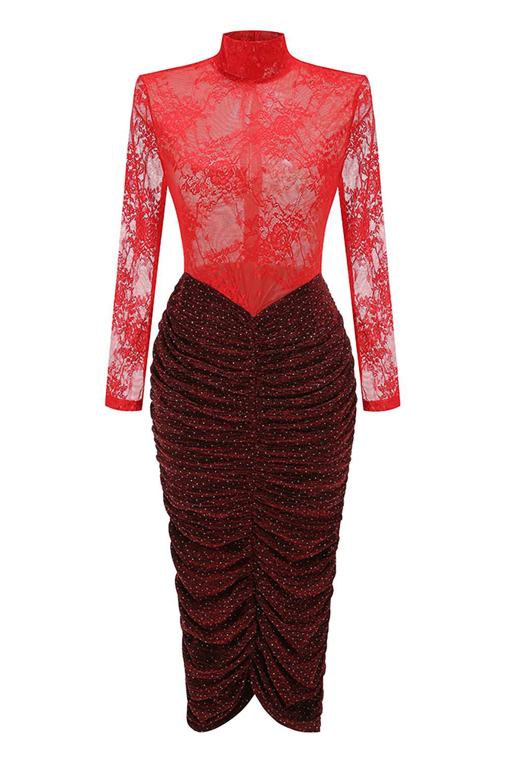 open lace back dress Red Lace Cape + dress main image 1