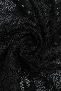 Lace Faux Fur Trim Gown