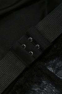 Lace Faux Fur Trim Gown