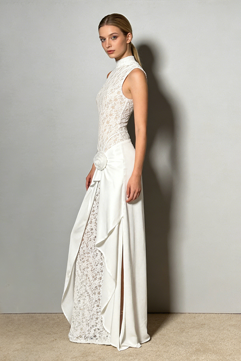 Lace Floral Embellished Maxi Dress