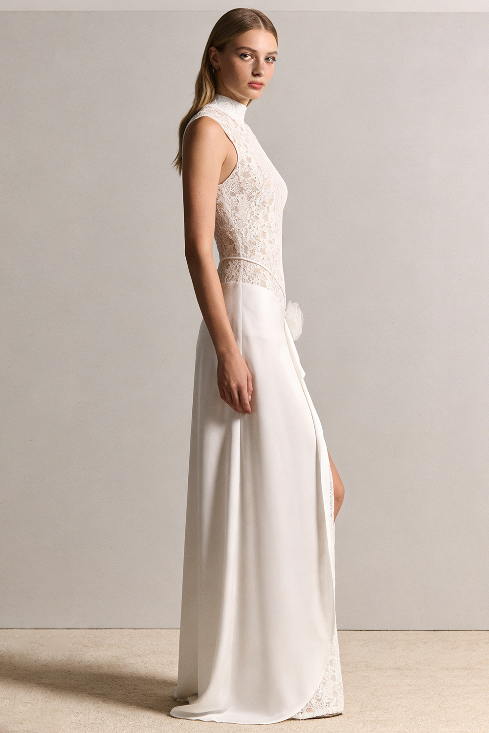 Lace Floral Embellished Maxi Dress