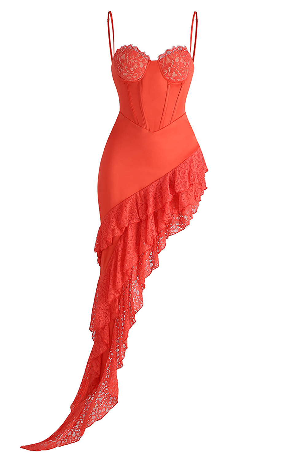 white christmas dresses Berylove Women Coral Mermaid Prom Dress with Slit Sequined Corset Ruched Satin Maxi Formal Dress with Lace-Up Back, Coral / US14