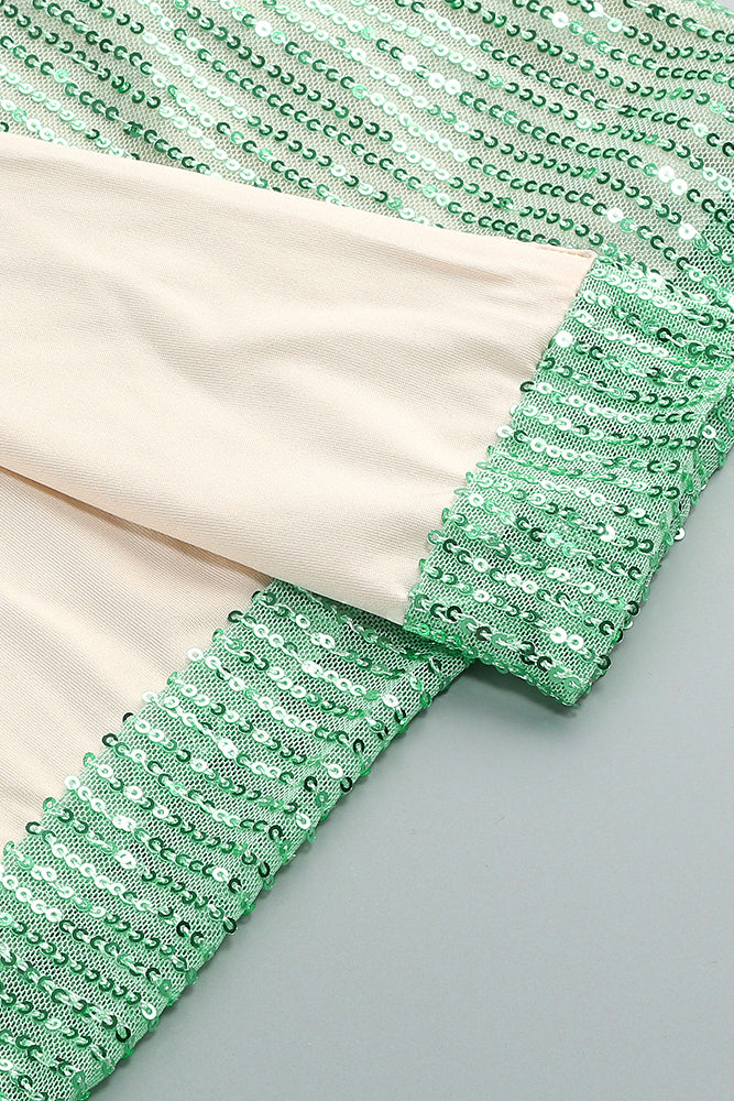 Lace Sequin-embroidered Ruched Slit Gown