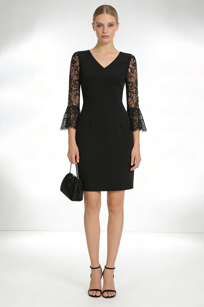 Lace Sleeve Mini Dress