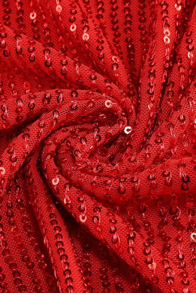 Lace Sequin-embroidered Ruched Slit Gown