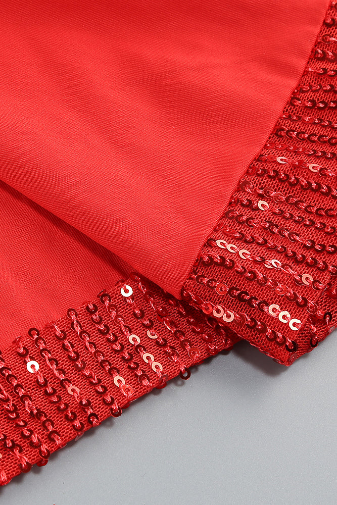 Lace Sequin-embroidered Ruched Slit Gown