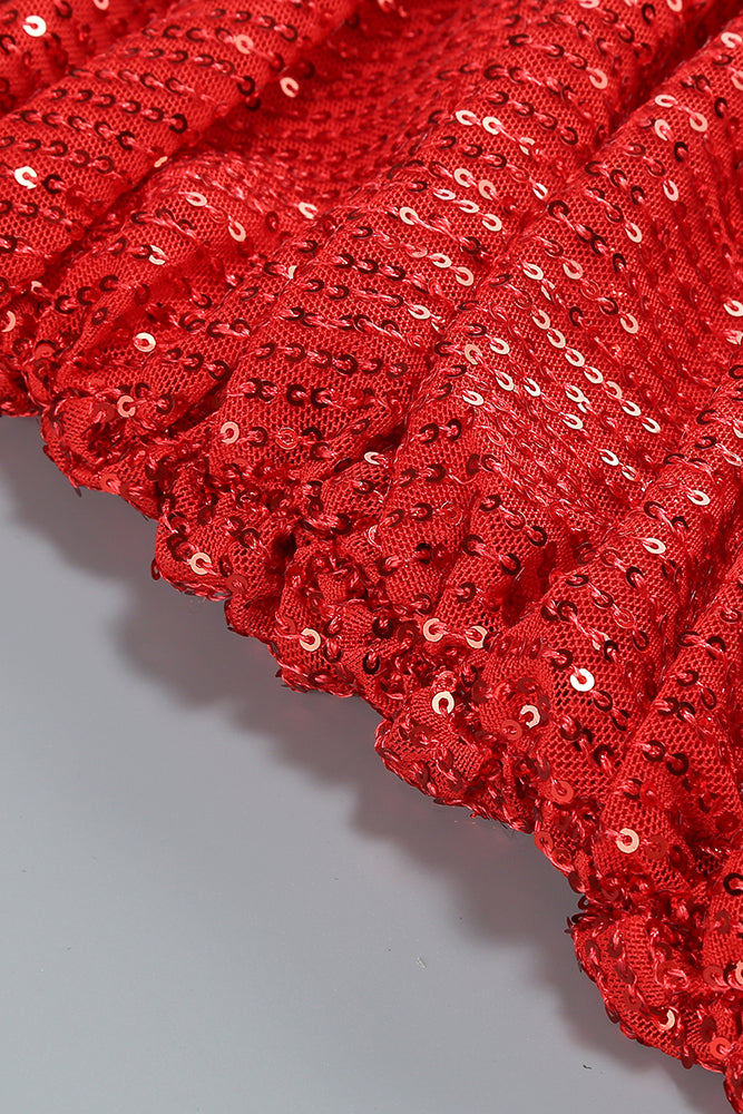 Lace Sequin-embroidered Ruched Slit Gown