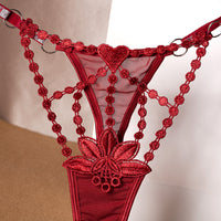 Ladies Embroidered Floral Temptation Thongs