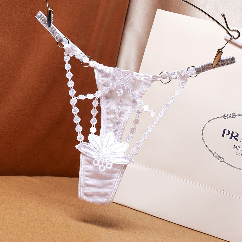 Ladies Embroidered Floral Temptation Thongs