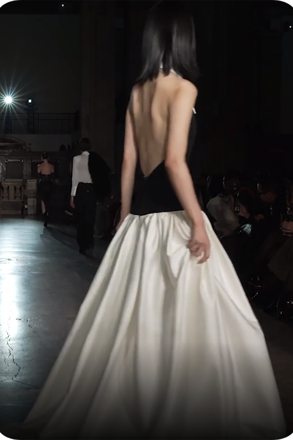 Lapel Fake Open Back A-Line Gown