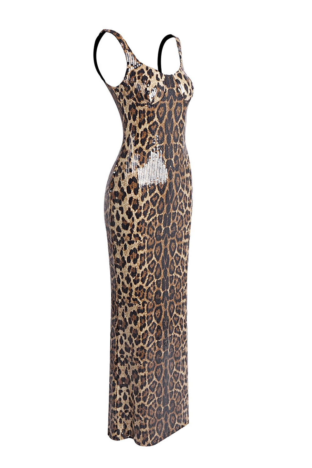 Leopard-print Caped Gown