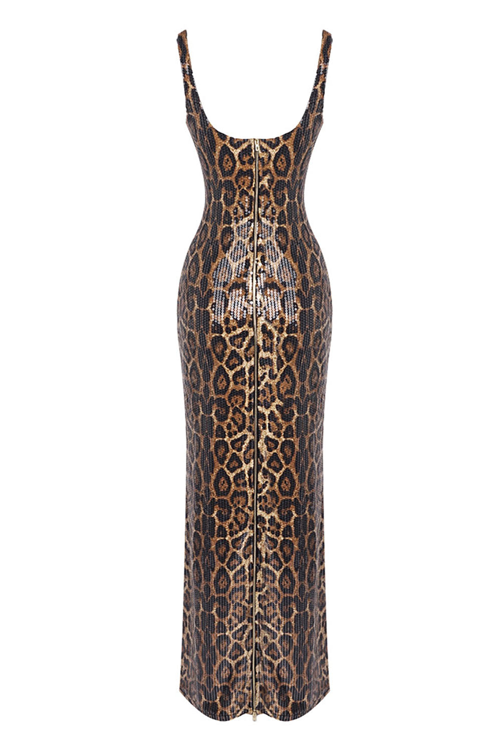 Leopard-print Caped Gown