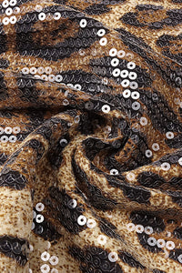 Leopard-print Caped Gown