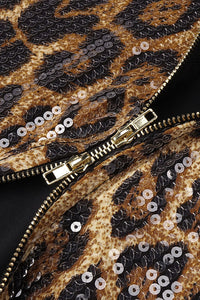 Leopard-print Caped Gown