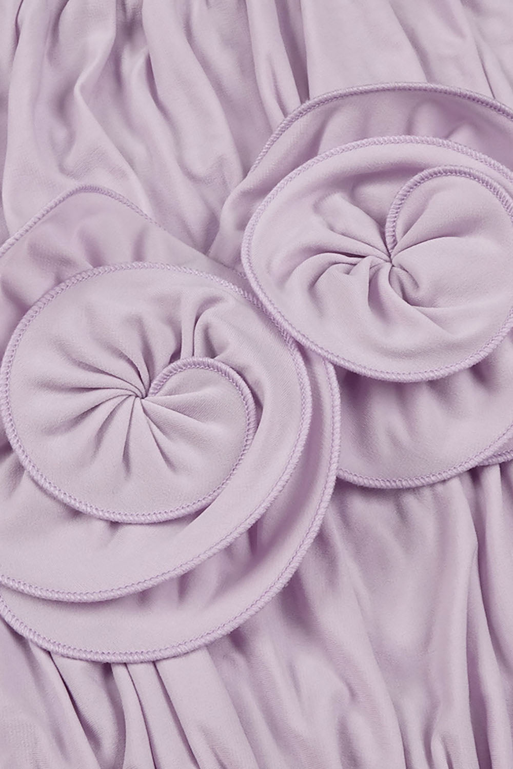 Mini-robe froncée à appliques florales violet lilas