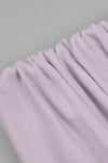 Lilac Purple Floral Applique Ruched Mini Dress