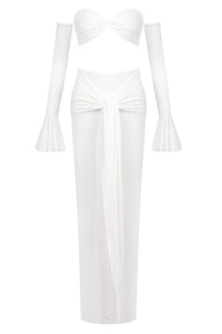 Long Sleeve Bustier Tops Maxi Skirts