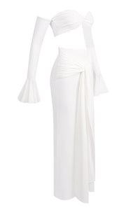 Long Sleeve Bustier Tops Maxi Skirts