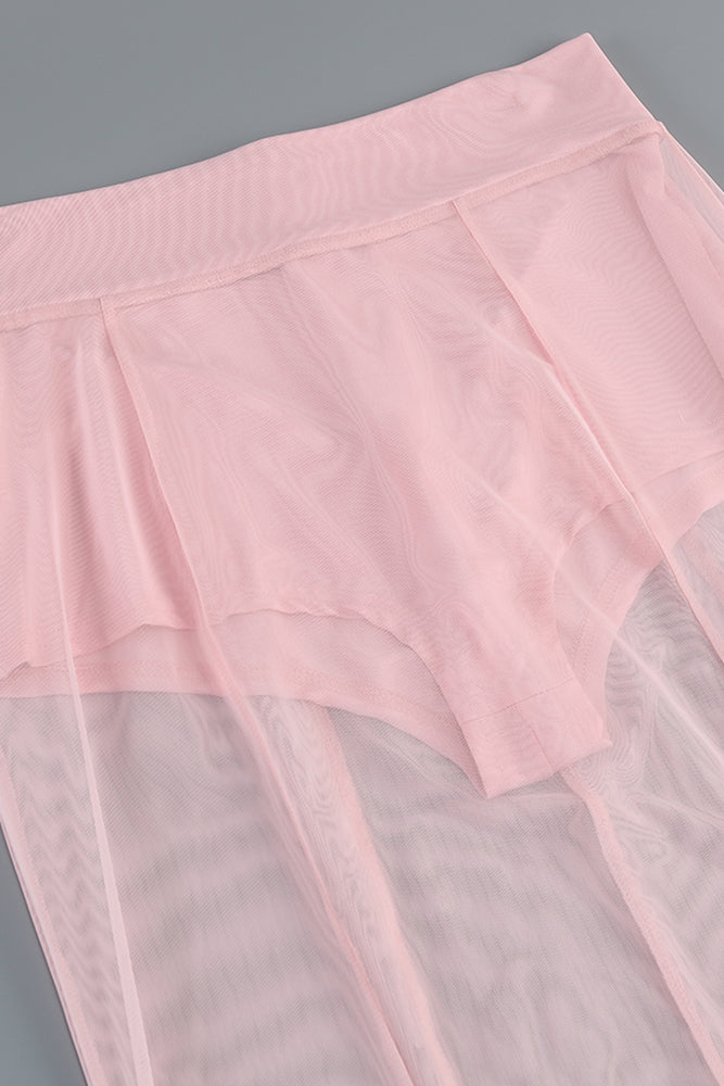 Long Sleeve Jacket & Mesh Maxi Skirt Set