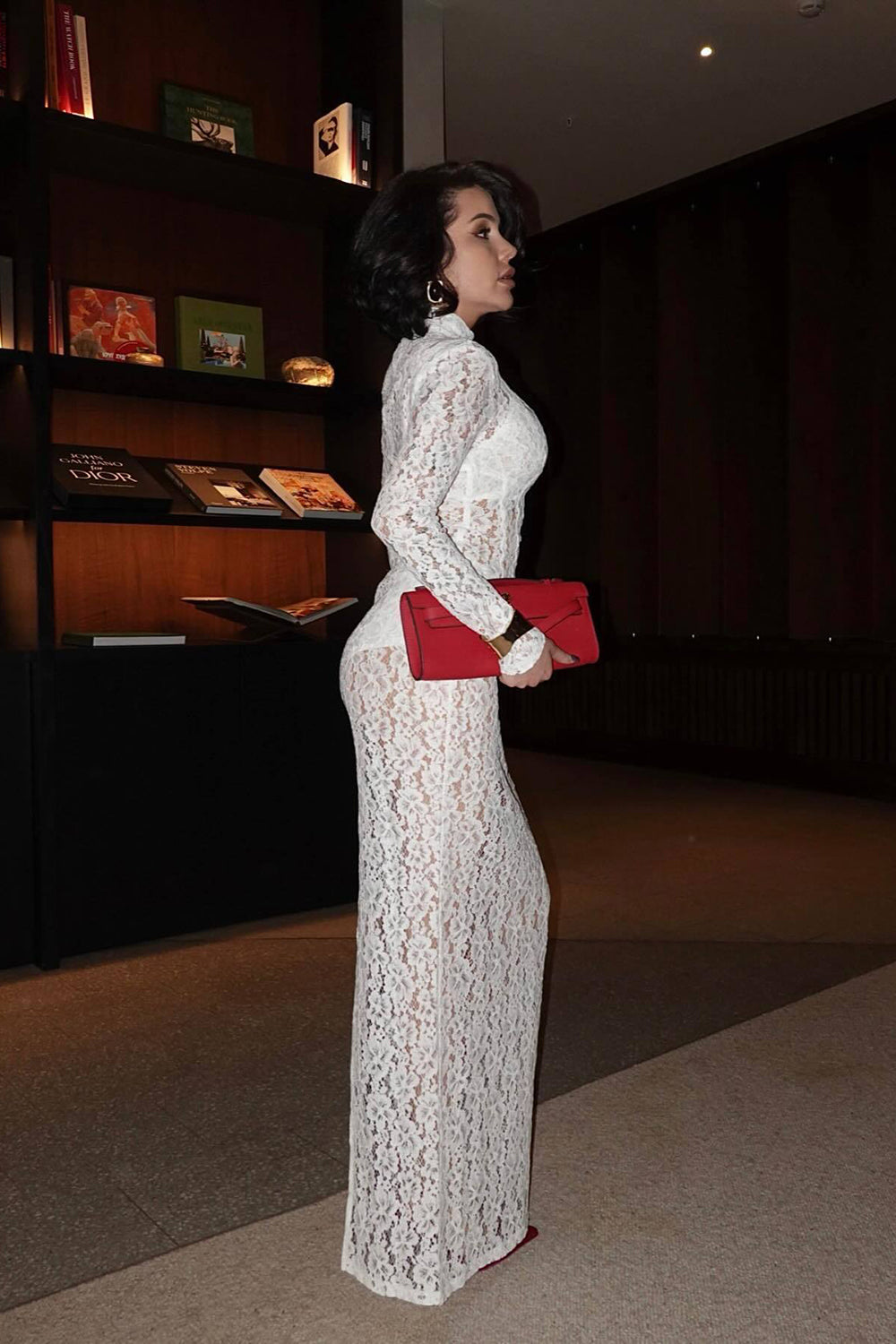 Long Sleeve Lace Corset Gown