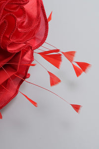 Robe à licou brodée de fleurs 3D en bleu