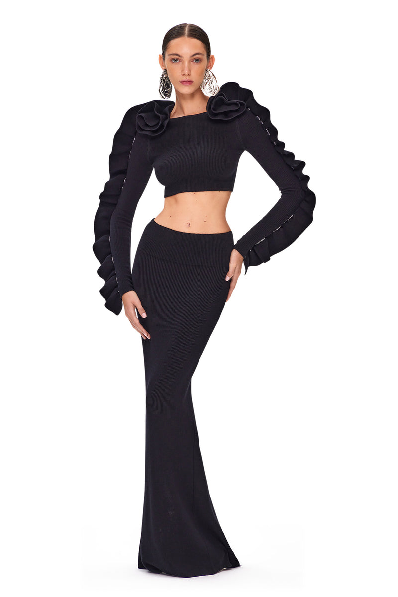 Long Sleeve Ruffle Two Piece Set