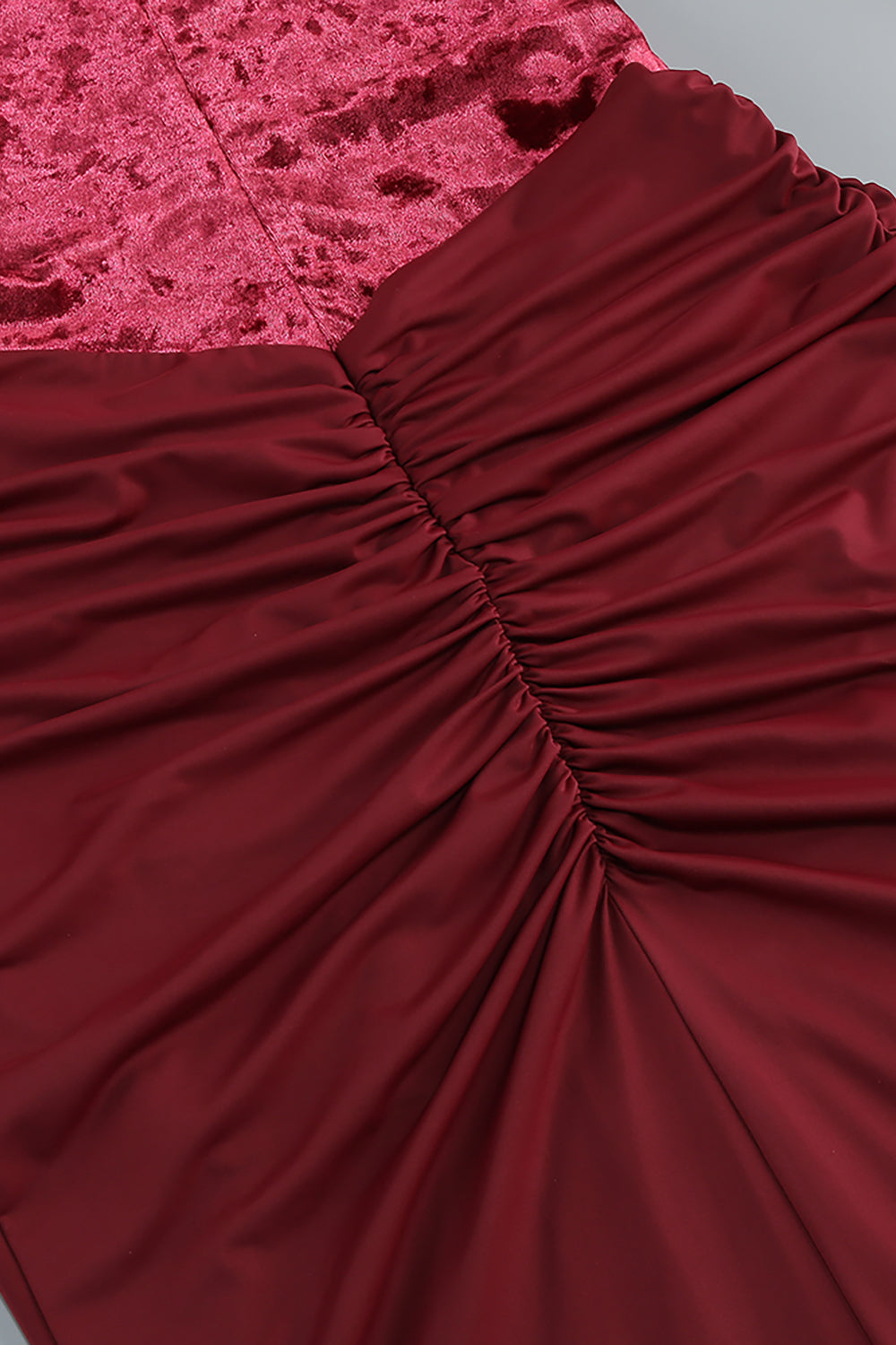 Long Sleeve Velvet Draped Gown