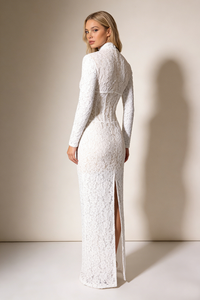 Long Sleeve Lace Corset Gown