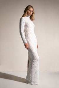 Long Sleeve Lace Corset Gown