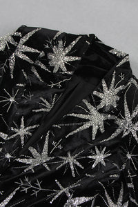 Low Neckline Sequin Embellished Star Suits Pants