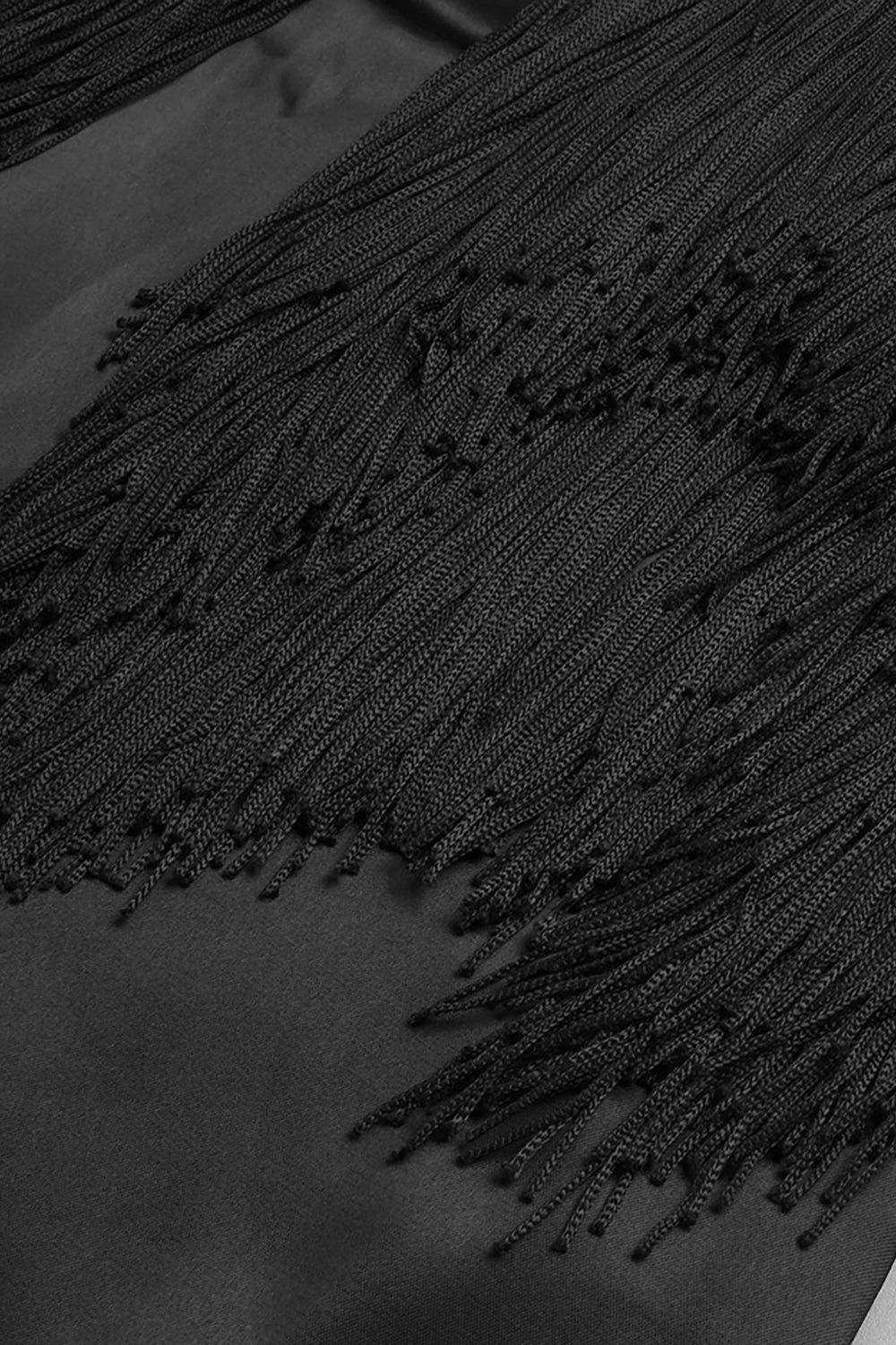 Mesh-paneled Fringe-detail Maxi Dress