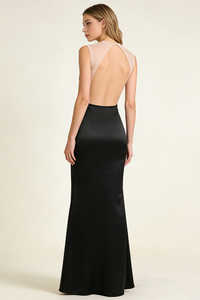 Mesh-paneled Fringe-detail Maxi Dress