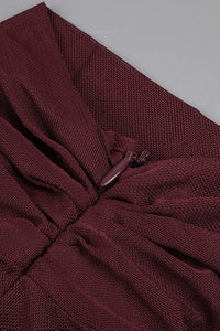 Mesh Tulle Maxi Dress in Burgundy