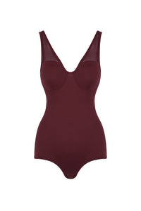 Mesh Tulle Maxi Dress in Burgundy