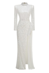 Mock Crystal Sequin Gown