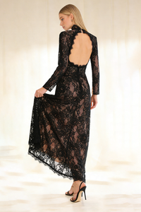 Mock Cut Out Lace Gown