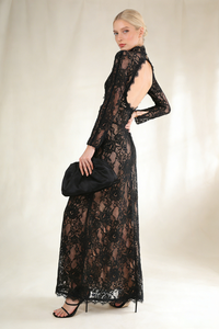 Mock Cut Out Lace Gown