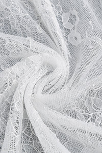 Off-Shoulder Lace Gloves Formal Dress in White