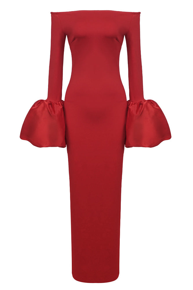 Off-The-Shoulder Puff-cuff Gown – CHICIDA