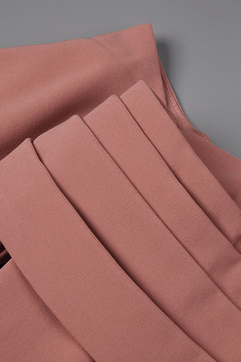 Off-shoulder Draped Midi Dress in Pink