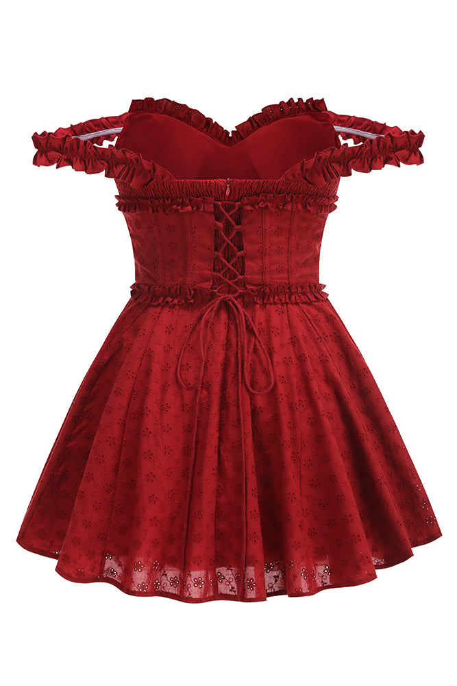 Off-shoulder Ruffle A-line Dress