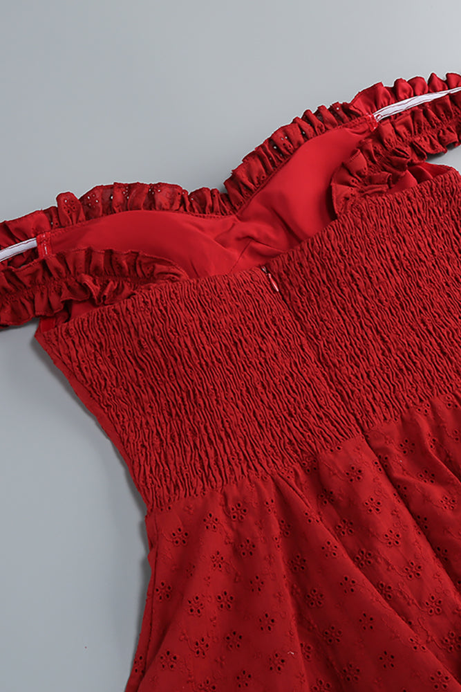 Off-shoulder Ruffle A-line Dress