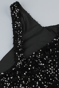 Robe de bal en dentelle perlée à sequins et épaules dénudées