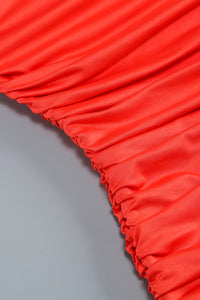 Off Shoulder Twist Knot Ruched Mini Dress