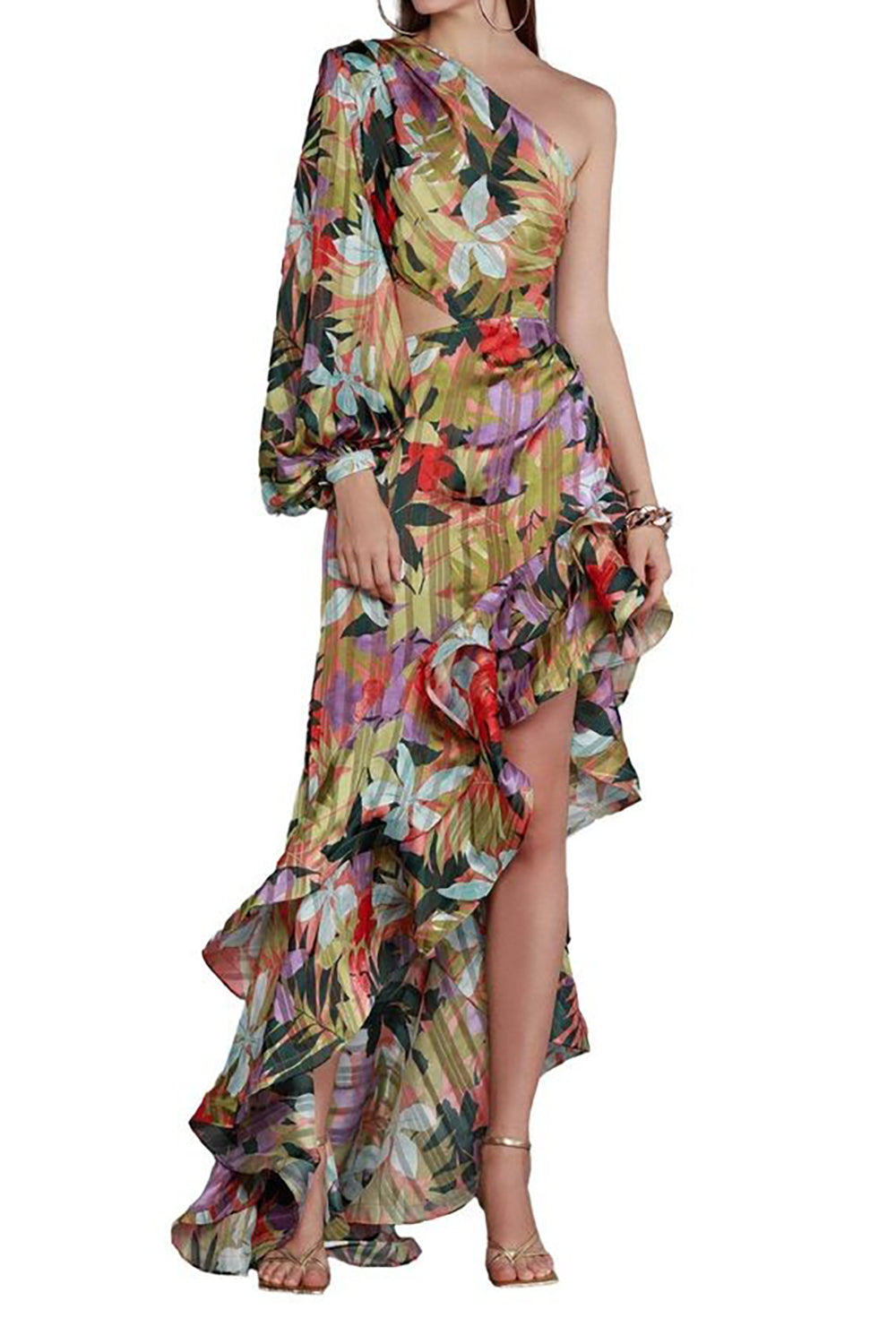 single sleeve cut out maxi dress Sure thing