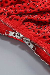 One Shoulder Crystal Embellished Maxi Dress